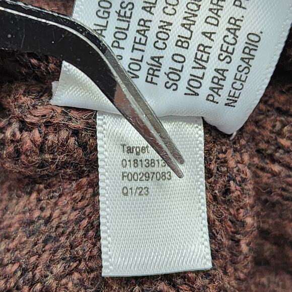 A New Day Sweater Womens L Brown White Striped Mock Neck Pullover Casual Preppy - Picture 5 of 10